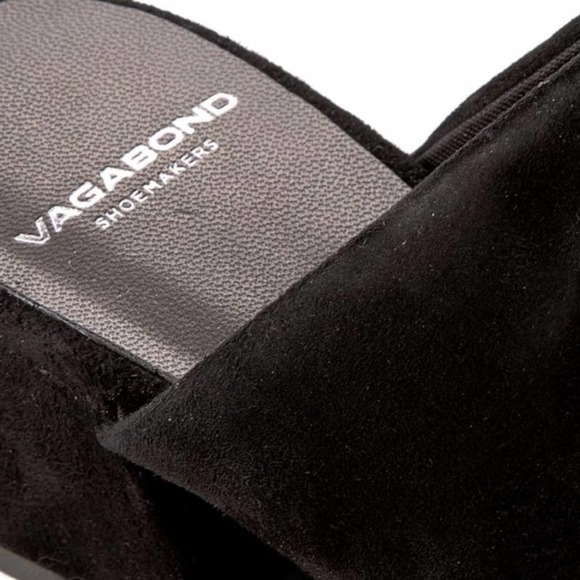 Vagabond Black Suede Leather Open Toe Chunky Mules Sandals Size 41 NWB - Picture 7 of 9